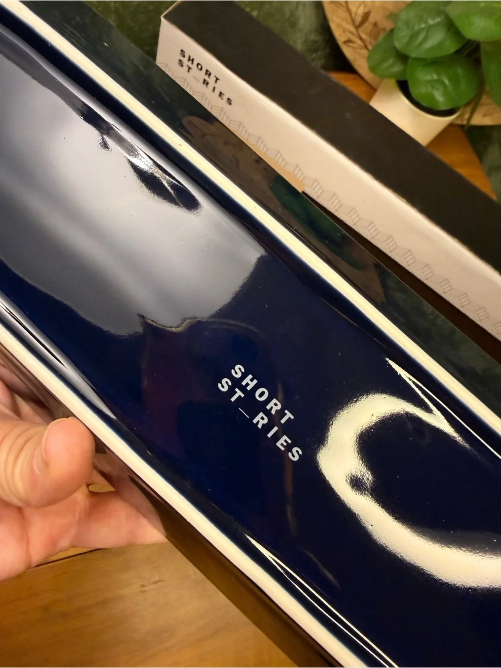 New Short Stories Navy & White Ceramic Tray